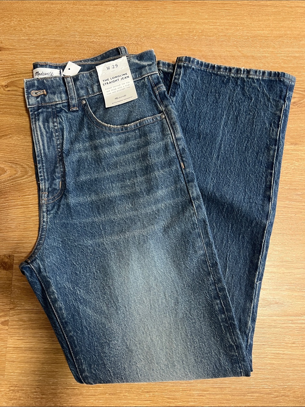 Madewell women’s high rise longline Straight Jeans